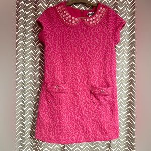 Hartstrings 4t Pink Leopard Rhinestone dress
